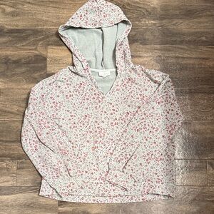 Lucky Brand V-Neck Floral Sweater - Red and White